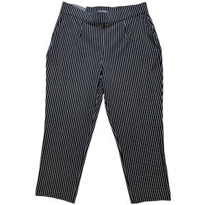 Hilary Radley Women's Tummy Control Pleated Pants Size XL Black White Stripe